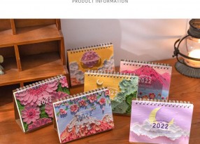2022年臺歷文藝復(fù)興系列 桌面臺歷復(fù)古油畫線圈日歷 6款